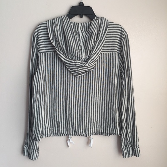 NWT Sanctuary Nova Hooded Linen Jacket Tiki Stripe - Picture 4 of 8